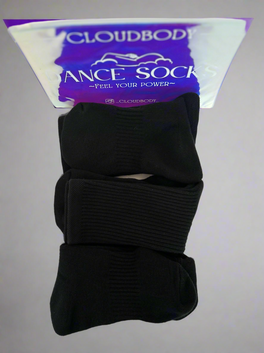 All Black Dance Socks - Cloudbody