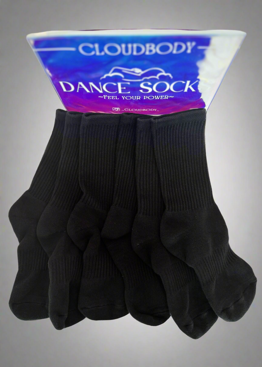 All Black Dance Socks